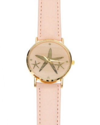 Ceas Stars curea din piele ecologica roz
