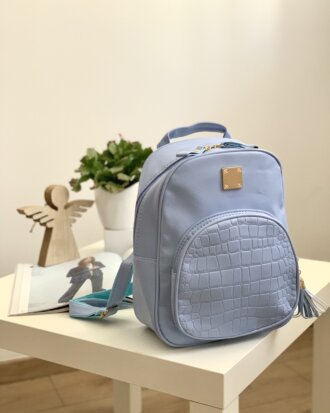 Rucsac Charlie bleu din piele ecologica