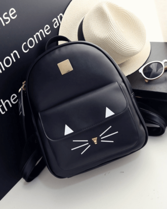 Rucsac Shelby negru din piele ecologica + portofel inclus