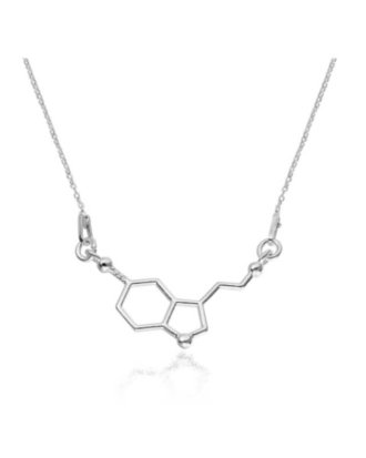 Lantisor din argint 925 cu pandantiv Serotonina, molecula fericirii