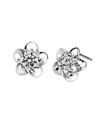 Cercei din argint 925 Diamond cu piatra de zirconiu si cheita din argint