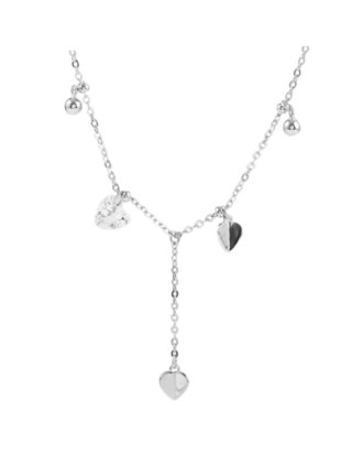 Lant din argint 925 Heart shaped cu pandantive si pietre, 40 cm