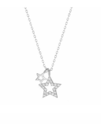 Lant din argint 925 Superstar cu pandantiv in forma de steluta cu pietre de zirconiu, 40 cm