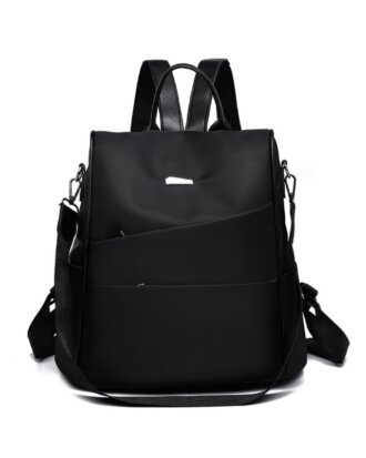 Rucsac Ashley negru din material textil impermeabil cu sistem antifurt
