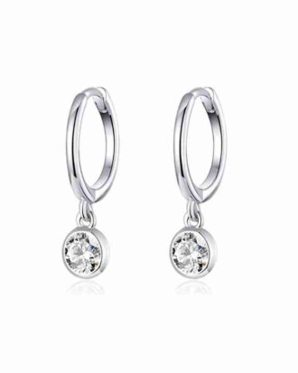 Cercei rotunzi din argint 925 Zirconia cu pietre de zirconiu