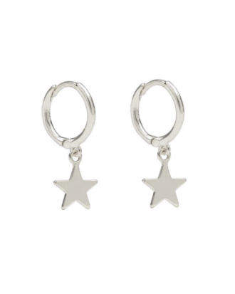 Cercei rotunzi din argint 925 Above Stars cu stele atasate