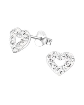 Cercei din argint 925 Lovable in forma de inimioare cu pietre de zirconiu