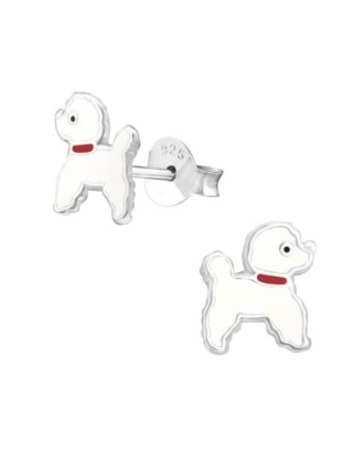 Cercei din argint 925 Poodle in forma de catel
