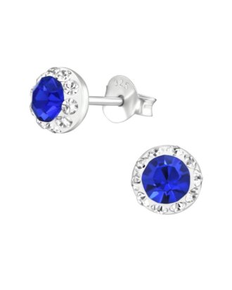 Cercei din argint 925 cu piatra neagra de zirconiu si cheita din argint, 4 mm