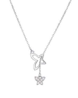 Lant din argint 925 Soul Butterfly cu pandantiv in forma de fluturasi, 40 cm
