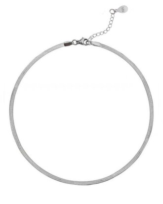 Lant din argint 925 FishBone fara pandantiv, 40 cm + 5 cm prelungire
