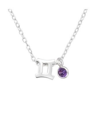 Lant din argint 925 cu pandantiv in forma de semn zodiacal, zodia Gemeni, 45 cm