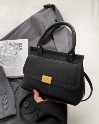 Geanta Annabelle neagra din piele ecologica, 22 x 19 x 9 cm
