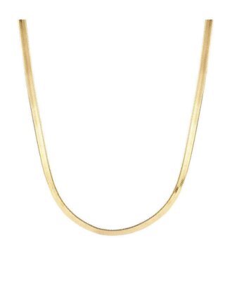 Lant din argint 925 FishBone auriu fara pandantiv, 40 cm + 5 cm prelungire