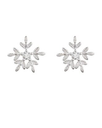 Cercei din argint 925 Magic Snow cu piatra de zirconiu si cheita din argint