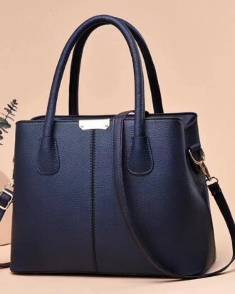 Geanta Jackie bleumarin din piele ecologica cu bareta de umar reglabila, 29 x 15 x 14 cm