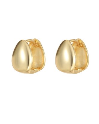 Cercei rotunzi din argint 925 Round Wide Hoops aurii