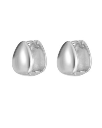 Cercei rotunzi din argint 925 Round Wide Hoops argintii