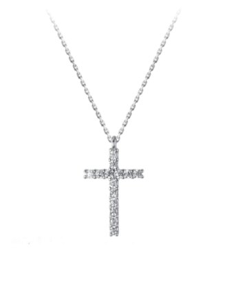 Lant din argint 925 Decadence argintiu cu pandantiv in forma de cruce cu pietre de zirconiu, 40 cm