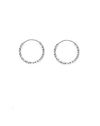 Cercei rotunzi din argint 925 Circle Hoops argintii cu aspet stralucitor, masura S