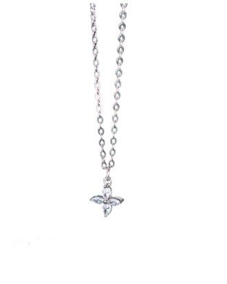 Lant din argint 925 North Star argintiu cu pandantiv in forma de stea cu pietre de zirconiu, 40 cm