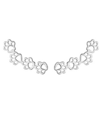 Cercei din argint 925 Multi Paw argintii in forma de labuta de catel cu cheita din argint