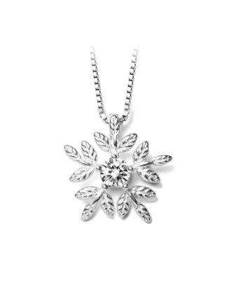 Lant din argint 925 Snowy cu pandantiv in forma de fulg de zapada, 40 cm